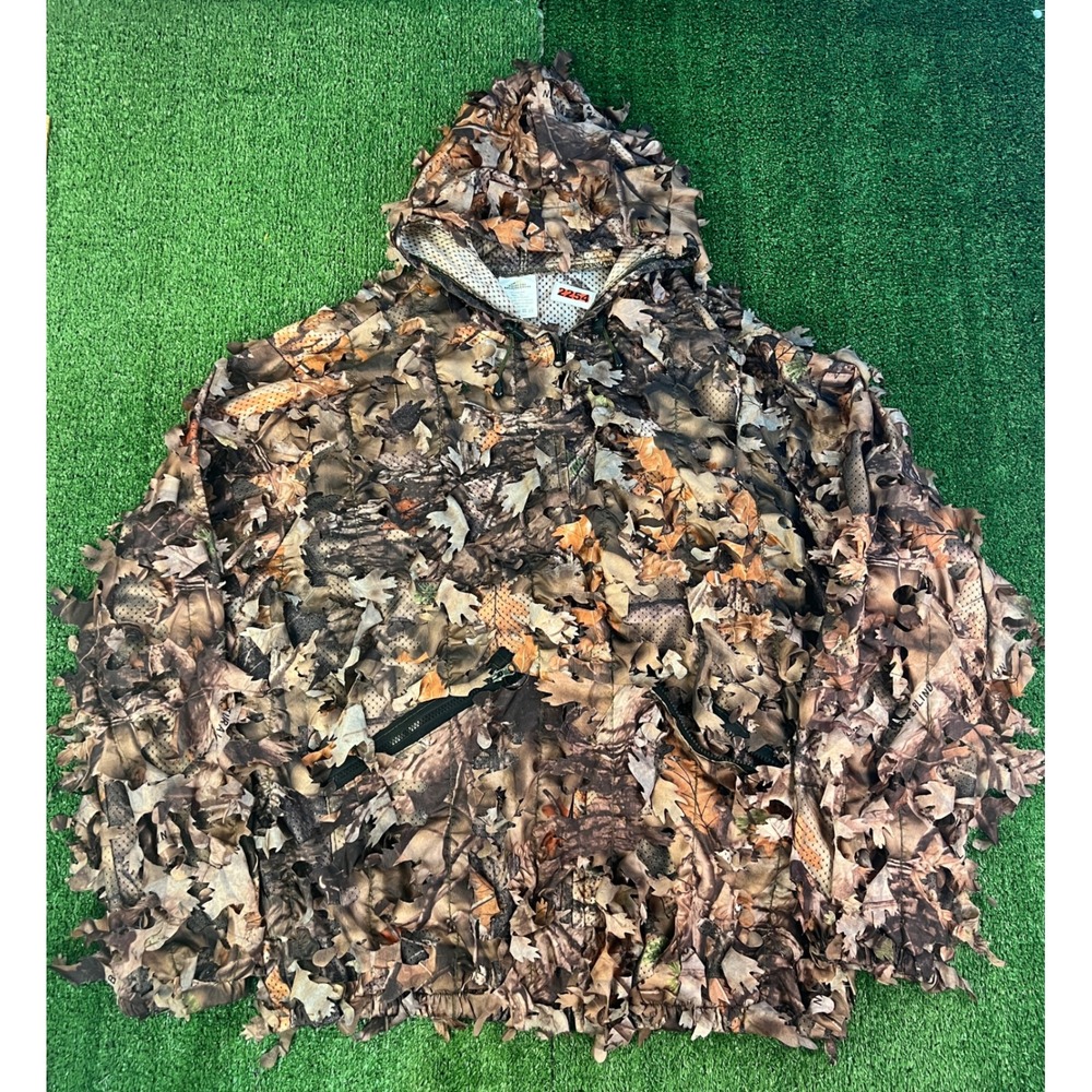 North Mountain Gear Men XL 3D Leafy Suit Camo Hunting Ghillie Jacket Hooded Zip
